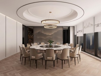 新中式餐厅包厢3D模型下载